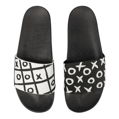 Dedoles Badeschuhe viele lustige Designs Bücher Kaffee Katze Party Pizza Dackel Fuchs Panda Delfin Geschenk, Farbe: Tic Tac Toe, Gr.: 37 EU von Dedoles