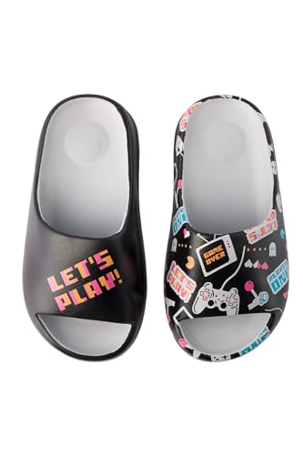 Dedoles Badeschuhe viele lustige Designs Bücher Kaffee Katze Party Pizza Dackel Fuchs Panda Delfin Geschenk, Farbe: Gamer Konsole Zocker (Chunky Slides), Gr.: 31 EU von Dedoles