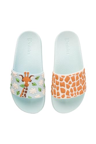 Dedoles Badeschuhe viele lustige Designs Bücher Kaffee Katze Party Pizza Dackel Fuchs Panda Delfin Geschenk, Farbe: Geduldige Giraffe, Gr.: 34 EU von Dedoles