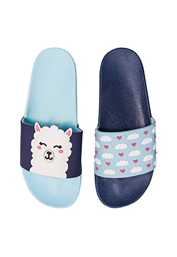 Dedoles Badeschuhe viele lustige Designs Bücher Kaffee Katze Party Pizza Dackel Fuchs Panda Delfin Geschenk, Farbe: Lama und Wolken, Gr.: 38 EU von Dedoles