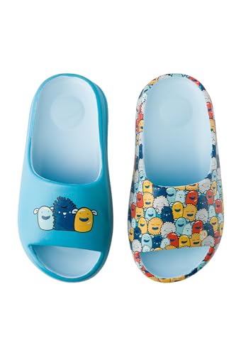 Dedoles Badeschuhe viele lustige Designs Bücher Kaffee Katze Party Pizza Dackel Fuchs Panda Delfin Geschenk, Farbe: Monster sind so süß (Chunky Slides), Gr.: 34 EU von Dedoles