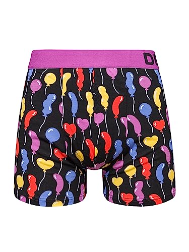 Dedoles Boxershorts Herren & Jungen Unterwäsche Trunks Baumwolle lustige Designs Dinosaurier Hamster Spiele Maulwurf Geschenk, Farbe Mehrfarbig, Motiv Ballons Unterhose, Gr. XXL von Dedoles