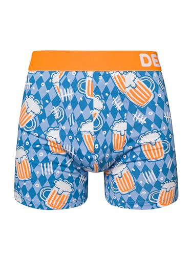 Dedoles Boxershorts Herren & Jungen Unterwäsche Trunks Baumwolle lustige Designs Dinosaurier Hamster Spiele Maulwurf Geschenk, Farbe Blau, Motiv Bierzählung Unterhose, Gr. S von Dedoles