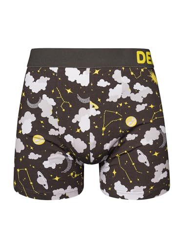 Dedoles Boxershorts Herren & Jungen Unterwäsche Trunks Baumwolle lustige Designs Dinosaurier Hamster Spiele Maulwurf Geschenk, Farbe Schwarz, Motiv Sternenhimmel Unterhose, Gr. 3XL von Dedoles