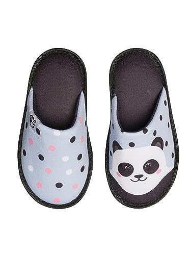 Dedoles Hausschuhe Damen Herren & Kinder Memory-Foam viele lustige Designs Einhorn Musik Regenbogen Comics Spiele Geschenk, Farbe: Glückseliger Panda, Gr.: 34-35 EU von Dedoles