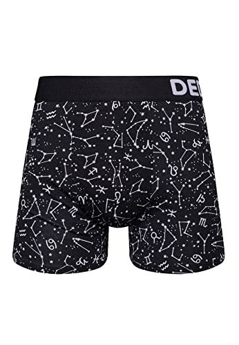 Dedoles Boxershorts Herren & Jungen Unterwäsche Trunks Baumwolle lustige Designs Dinosaurier Hamster Spiele Maulwurf Geschenk, Farbe Schwarz, Motiv Sternzeichen Unterhose, Gr. S von Dedoles