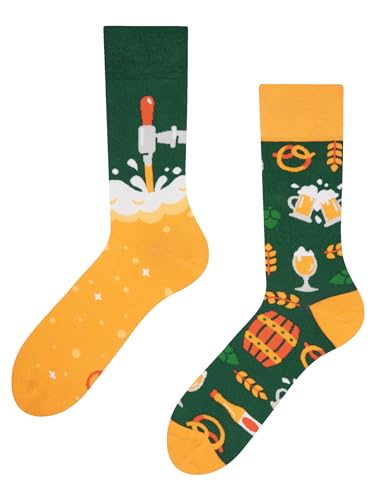 Dedoles Socken Unisex Damen Herren & Kinder Baumwolle viele lustige Designs 1 Paar Geschenk links rechts verschieden, Farbe Grün, Motiv Kneipe, Gr. 39-42 von Dedoles