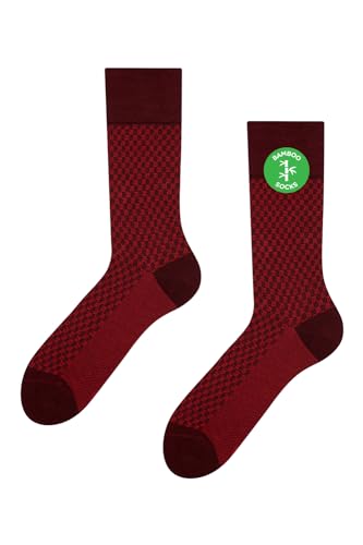 Dedoles Socken Unisex Damen Herren & Kinder Baumwolle viele lustige Designs 1 Paar Geschenk links rechts verschieden, Farbe: Braun und rot Jacquard, Gr. 43-46 EU von Dedoles