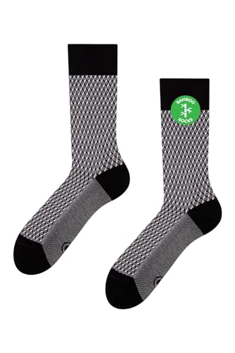 Dedoles Socken Unisex Damen Herren & Kinder Baumwolle viele lustige Designs 1 Paar Geschenk links rechts verschieden, Farbe: Schwarz und weiß Jacquard, Gr. 43-46 EU von Dedoles