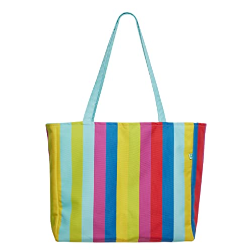 Dedoles Große Strandtasche Damen Schwimmbad Badetasche viele lustige Designs Zitronen Kokosnuss Sommer Meer Wasserabweisend Tasche, Farbe: Sommer-Streifen von Dedoles