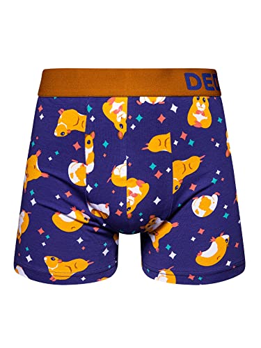 Dedoles Boxershorts Herren & Jungen Unterwäsche Trunks Baumwolle lustige Designs Dinosaurier Hamster Spiele Maulwurf Geschenk, Farbe Mehrfarbig, Motiv Hamster Unterhose, Gr. XXL von Dedoles