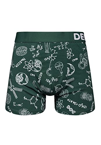 Dedoles Boxershorts Herren & Jungen Unterwäsche Trunks Baumwolle lustige Designs Dinosaurier Hamster Spiele Maulwurf Geschenk, Farbe Grün, Motiv Physik Gegen Chemie Unterhose, Gr. M von Dedoles