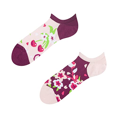 Dedoles Socken Unisex Damen Herren & Kinder Baumwolle viele lustige Designs 1 Paar Geschenk links rechts verschieden, Farbe Rosa, Motiv Kirschblüte, Gr. 39-42 von Dedoles