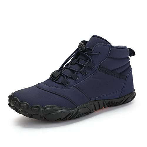 Barfußschuhe Winter for Damen Wasserresistent Barefoot Schuhe for Herrn Gepolstert Barfuß Laufschuhe Unisex (Blau, Adult, Numeric_44, Numeric, eu_Footwear_Size_System, Wide) von Deedlite