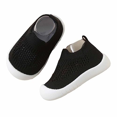 Deedlite Lauflernschuhe Kinder Barfußschuhe Sommer Babyschuhe 1-4 Jahre Kleinkind Schuhe Jungen Mädchen Puschies Weiche Sohle Baby Anti-Rutsch Unisex, A14schwarz, 20/21 EU, A14 von Deedlite