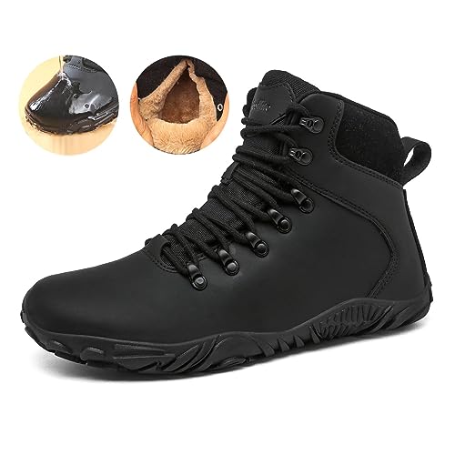 Deedlite Wasserdicht Barfußschuhe 2.0 Crowner Herren Winter,Wasserfest Barfussschuhe Damen Outdoor,Warm Winterschuhe gefüttert Winterstiefel Waterproof Barefoot Shoes von Deedlite