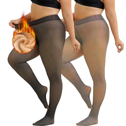 Deftkaze 2er Pack Thermo Strumpfhose Damen Winter Gefütterte Bauchweg Thermostrumpfhose Dick & Warm Durchscheinende Thermoleggings Fleece Leggings High Waist Winterstrumpfhose S-5XL Deftkaze 2er Pack Thermo Strumpfhose Damen Winter Gefütterte Bauchweg Thermostrumpfhose Dick & Warm Durchscheinende Thermoleggings Fleece Leggings High Waist Winterstrumpfhose S-5XL von Deftkaze