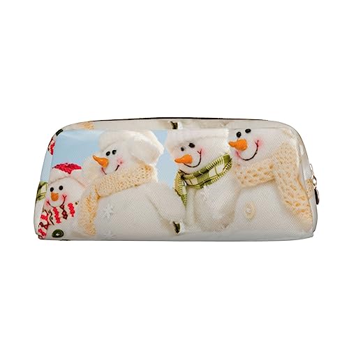 Dehiwi Happy Snowmen Federmäppchen, wasserdicht, niedliches Leder, für Reisen, Kosmetik, Make-up-Tasche, Organizer, Stifthalter für Büro Make-up, gold, Einheitsgröße, Taschen-Organizer von Dehiwi