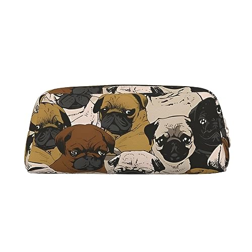 Imagen De Pug Federmäppchen, wasserdicht, niedliches Leder, für Reisen, Kosmetik, Make-up-Tasche, Organizer, Stifthalter für Büro Make-up, gold, Einheitsgröße, Taschen-Organizer von Dehiwi