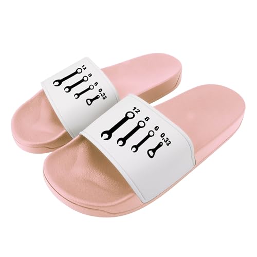 Badelatschen Schraubenschlüssel 0,33l - Lustige Hausschuhe, Schlappen für Herren & Damen - Badeschuhe, Badeschlappen mit Motiv - 46 rosa/weiß Badelatschen Schraubenschlüssel 0,33l - Lustige Hausschuhe, Schlappen für Herren & Damen - Badeschuhe, Badeschlappen mit Motiv - 46 rosa/weiß von Deitert