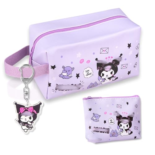 Kosmetiktasche, Kurom Makeup Tasche, Cartoon Kosmetiktäschchen für Handtasche mit Schlüsselanhänger Kosmetikspiegel, Kosmetiktasche Kinder Mädchen Jungen Kosmetiktasche, Kurom Makeup Tasche, Cartoon Kosmetiktäschchen für Handtasche mit Schlüsselanhänger Kosmetikspiegel, Kosmetiktasche Kinder Mädchen Jungen von Dekewe