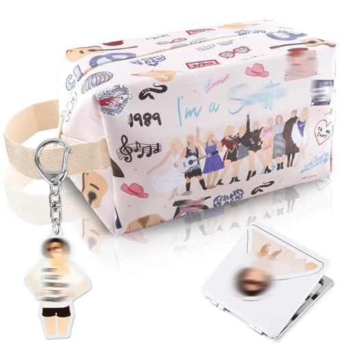 Kosmetiktasche, Tay Makeup Tasche, Cartoon Kosmetiktäschchen für Handtasche mit Schlüsselanhänger Kosmetikspiegel, Kosmetiktasche Kinder Mädchen Jungen Kosmetiktasche, Tay Makeup Tasche, Cartoon Kosmetiktäschchen für Handtasche mit Schlüsselanhänger Kosmetikspiegel, Kosmetiktasche Kinder Mädchen Jungen von Dekewe
