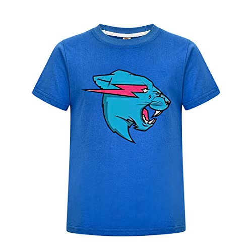 Youtuber T-Shirt für Jungen und Mädchen, mit Esprots Logo, 100 % Baumwolle, blau, 7-8 Jahre von Delanhon