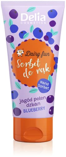 Delia Cosmetics - Dairy Fun - Sorbet für die Hände - Blaubeere - Spendet Feuchtigkeit, Pflegt, Strafft, Regeneriert - Intensiver Duft - Duftende und Glatte Haut - Natürliche Extrakte - 50g Delia Cosmetics - Dairy Fun - Sorbet für die Hände - Blaubeere - Spendet Feuchtigkeit, Pflegt, Strafft, Regeneriert - Intensiver Duft - Duftende und Glatte Haut - Natürliche Extrakte - 50g von Delia Cosmetics