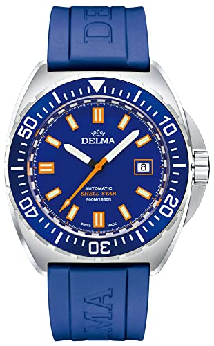 Delma Shell Star Automatic Herren Uhr analog Automatik mit Kautschuk Armband 41501.670.6.041 von Delma