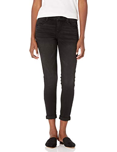 Democracy Damen Ab-Lösung Knöchelabschäumer Jeans, Schwarz, 36 von Democracy