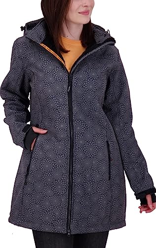 Deproc Active Damen Gefütterter Softshellmantel Kurzmantel mit abnehmbarer Kapuze Softshelljacke Übergangsjacke KEELE Peak von DEPROC-Active