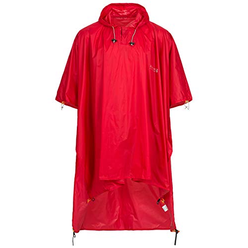 Deproc Active Herren Wasserdichter Regenmantel Cornwall Poncho Uni Regenponcho, rot, 4XL Größen von Deproc Active