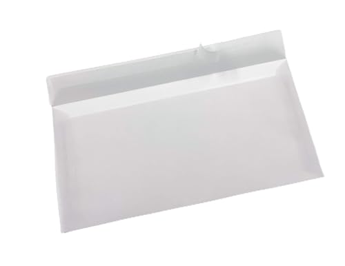 DerMegaDeal – 75 transparente Briefumschläge aus Pergamin-Papier für Infoschreiben, Gutscheine & Einladungen, Selbstklebende Briefkuverts in 220 x 110 mm (DIN lang) von DerMegaDeal