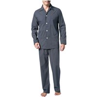 DEREK ROSE Herren Pyjama blau Baumwolle gemustert von Derek Rose