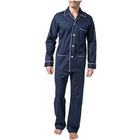 DEREK ROSE Herren Pyjama blau Baumwolle gemustert von Derek Rose