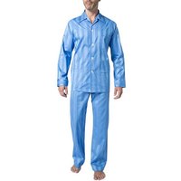 DEREK ROSE Herren Pyjama blau Baumwolle gestreift von Derek Rose