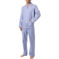 DEREK ROSE Herren Pyjama blau Baumwolle gestreift von Derek Rose