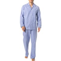 DEREK ROSE Herren Pyjama blau Baumwolle unifarben von Derek Rose