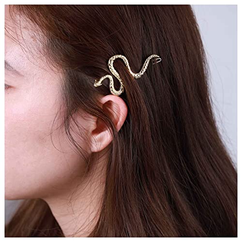 Dervivea Boho Schlange Haarspange Pins Schlange Seite Clip Haarspange Gold Schlange Haarnadel Metall Schlange Haarspangen Dekorative Haarschmuck für Frauen und Mädchen Kopfschmuck von Dervivea