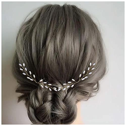 Dervivea Braut Hochzeit Haarnadeln Braut Perle Haarnadel Kopfbedeckung Gold Perle Kopfbedeckung Vintage Perle Hochzeit Haarnadeln Clip Dekorative Haarschmuck Für Frauen Und Mädchen Packung Von 2 von Dervivea