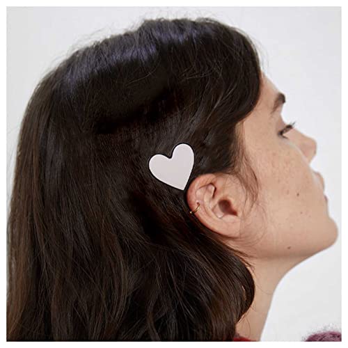 Dervivea Herz Haarspange Weißes Herz Haar Seite Clip Minimalistische Herz Haarspangen Pin Schnitt Liebe Herz Haarnadeln Clip Dekorative Haarschmuck Für Frauen Und Mädchen Kopfschmuck (weißes Herz) von Dervivea