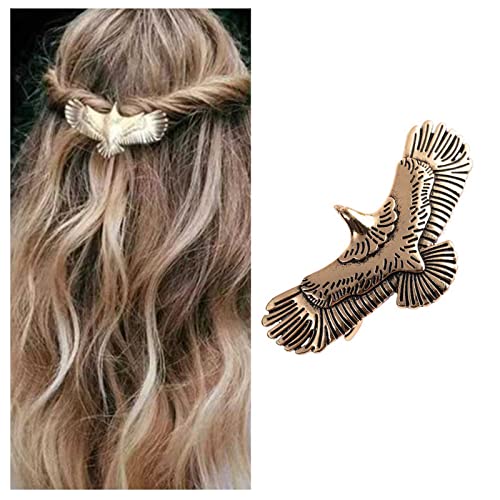 Dervivea Vintage Adler Haarspange Barrette Metall Vogel Haarspangen Haarnadel Gold Haarspange Kopfclip Boho Adler Haarnadel Zubehör Für Frauen Und Mädchen Kopfschmuck (Gold) von Dervivea