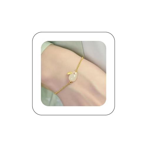 Dervivea Vintage-Glückshasen-Armband, goldenes Hasen-Armband, Handkette, Hasen-Osterarmband, Hasen-Wickelarmband, verstellbares Hasen-Armband, Schmuck für Frauen und Mädchen von Dervivea