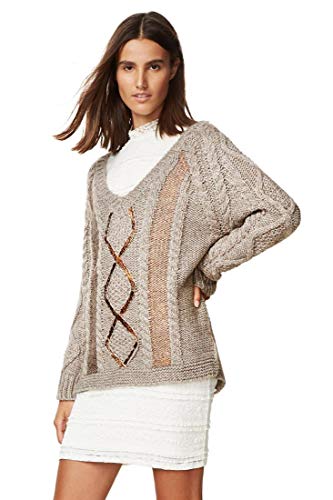 DESIGUAL DAMEN SWEATER JERS MARAVILLAS 17WWJF19 PULLOVER l beige von Desigual