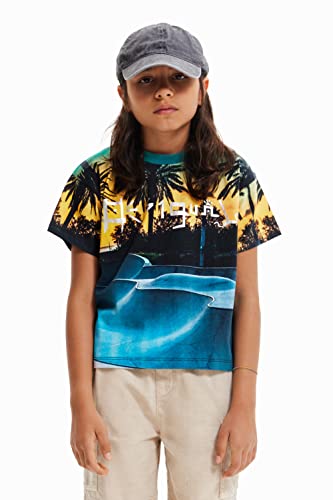 Desigual Boy's TS_KENNTO 5000 Navy Shirt, Blue, 8 Years von Desigual