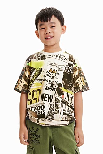 Desigual Boy's TS_Negro 1001 Crudo Shirt, White, 14 Years von Desigual