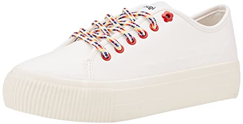 Desigual Damen Shoes_Street Half Logo Sneaker, White, 39 EU von Desigual