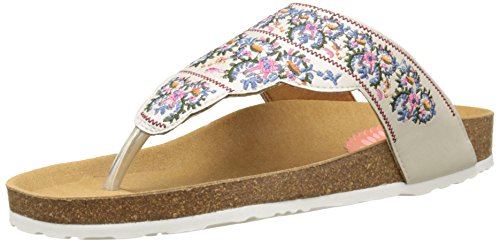 Desigual Damen Tajmahal Flowers T-Spangen Sandalen, Weiß (White 1000) von Desigual