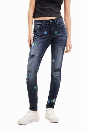 Desigual Damen Denim_bruselas Casual Pants, Blau, 42 EU von Desigual