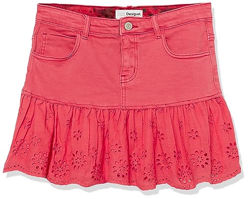 Desigual Mädchen Kids New Aw23 1 Color Girl Denim Skirt Short, Rot, 8 Jahre EU von Desigual